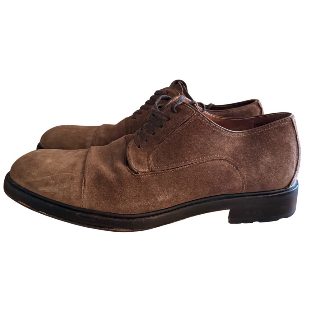 John Varvatos Derby Mens 12M F3505T3B A660B Brown Suede Cap Toe EUC - Picture 5 of 9